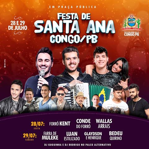 Prefeitura de Congo divulga programação da tradicional Festa de Santa Ana 2017