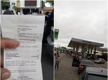 Motoristas protestam e abastecem apenas R$ 0,50 contra aumento do preço da gasolina