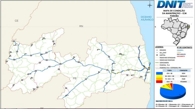 Cerca de 82% das rodovias da Paraíba estão em boas condições, diz Dnit