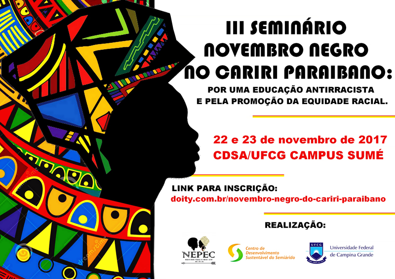 III Seminário Novembro Negro no Cariri Paraibano: Por uma educação antirracista e pela promoção da equidade racial