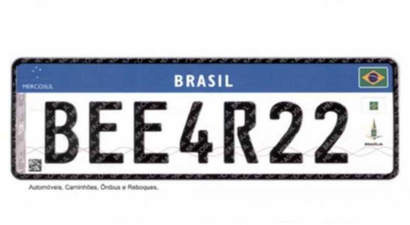 Novo modelo de placas de veículos começa a valer em setembro; confira