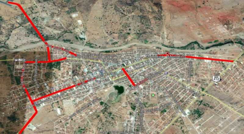 Departamento de Estradas de Rodagem pavimenta travessia urbana de Monteiro