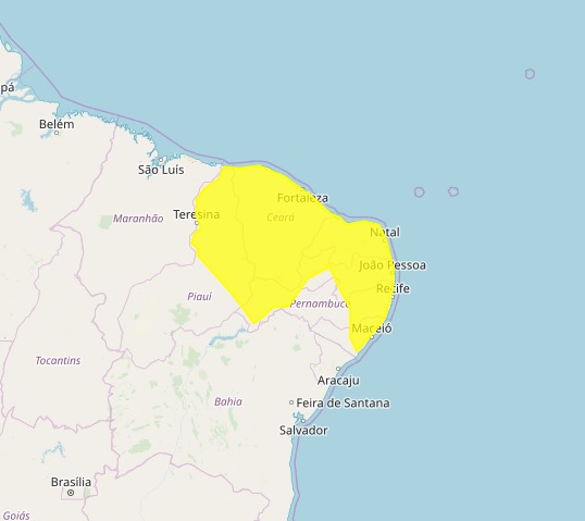 Alerta de chuva com perigo potencial em toda Paraíba é emitido pelo Inmet nesta quinta