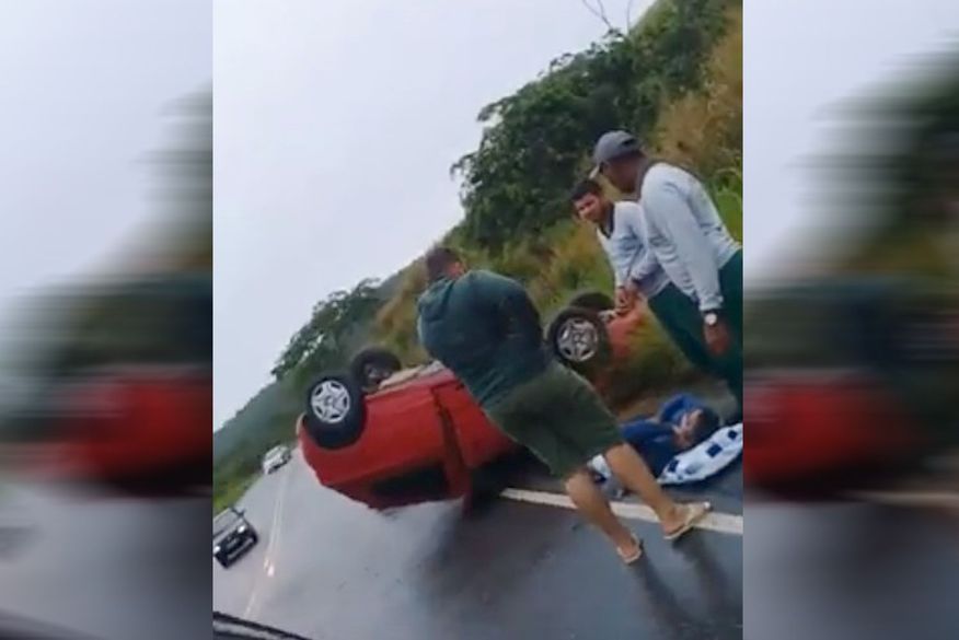 Pastor de Igreja Batista capota o carro em rodovia do Agreste na Paraíba