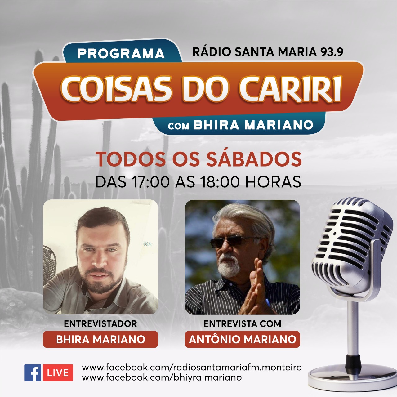 Amanhã começa programa “Coisas do Cariri”, na Santa Maria FM