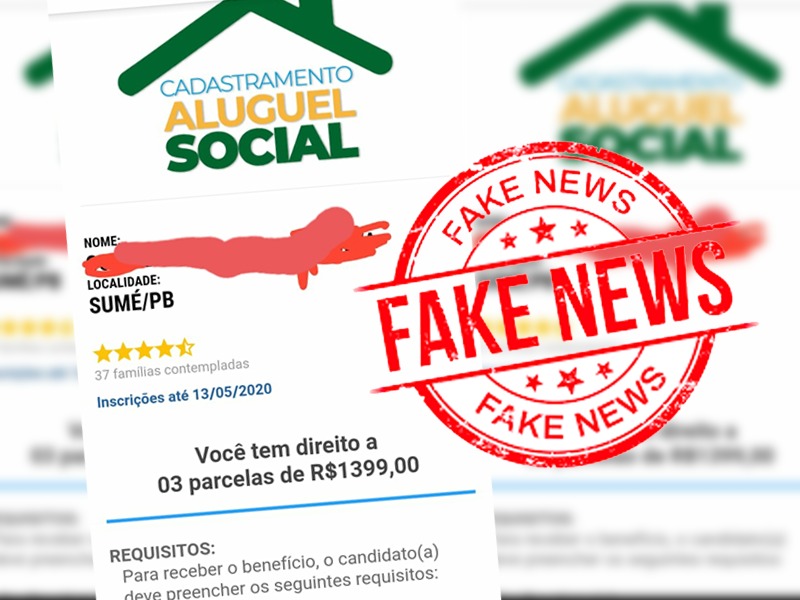 Fake News: Mensagem que circula no whatsApp oferecendo auxílio aluguel é falsa