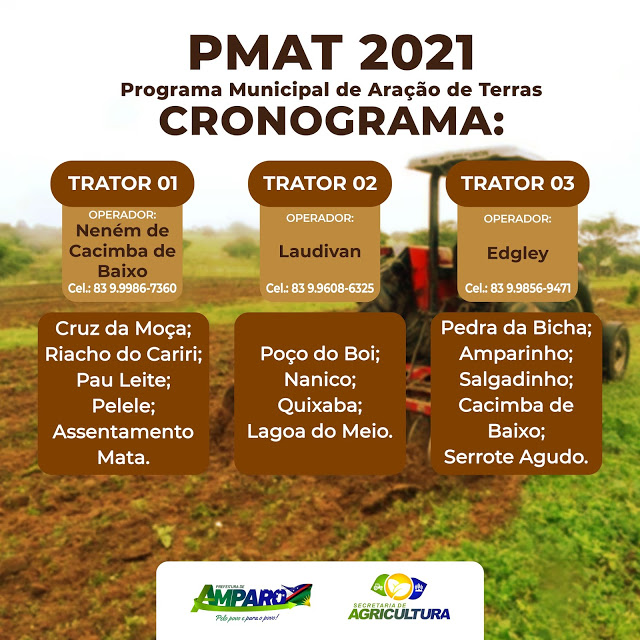 Prefeitura de Amparo lança Cronograma de Programa Municipal de Aração de Terras