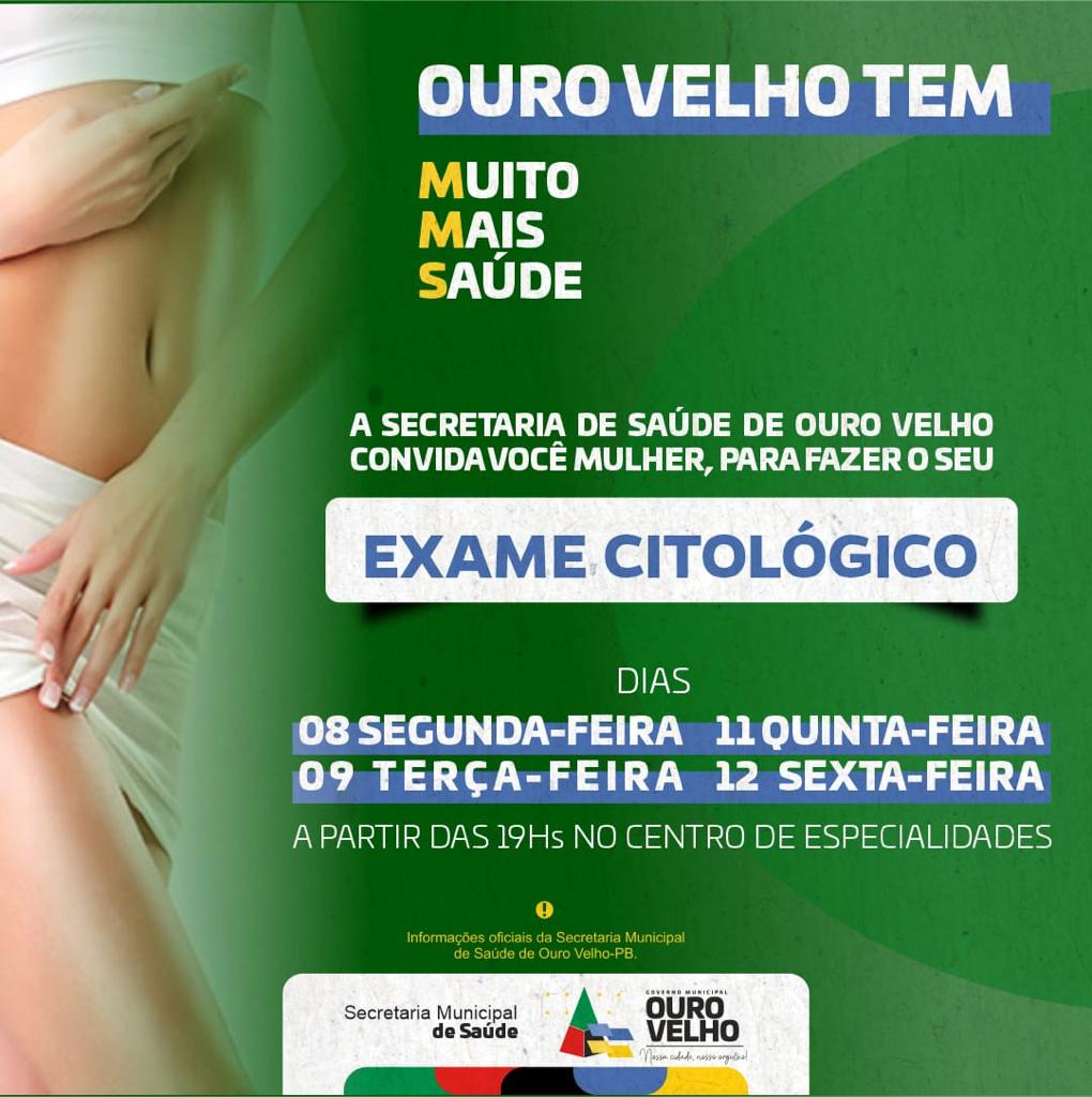 SAÚDE DA MULHER: Secretaria de Saúde de ouro velho realizará exames voltado as mulheres do município