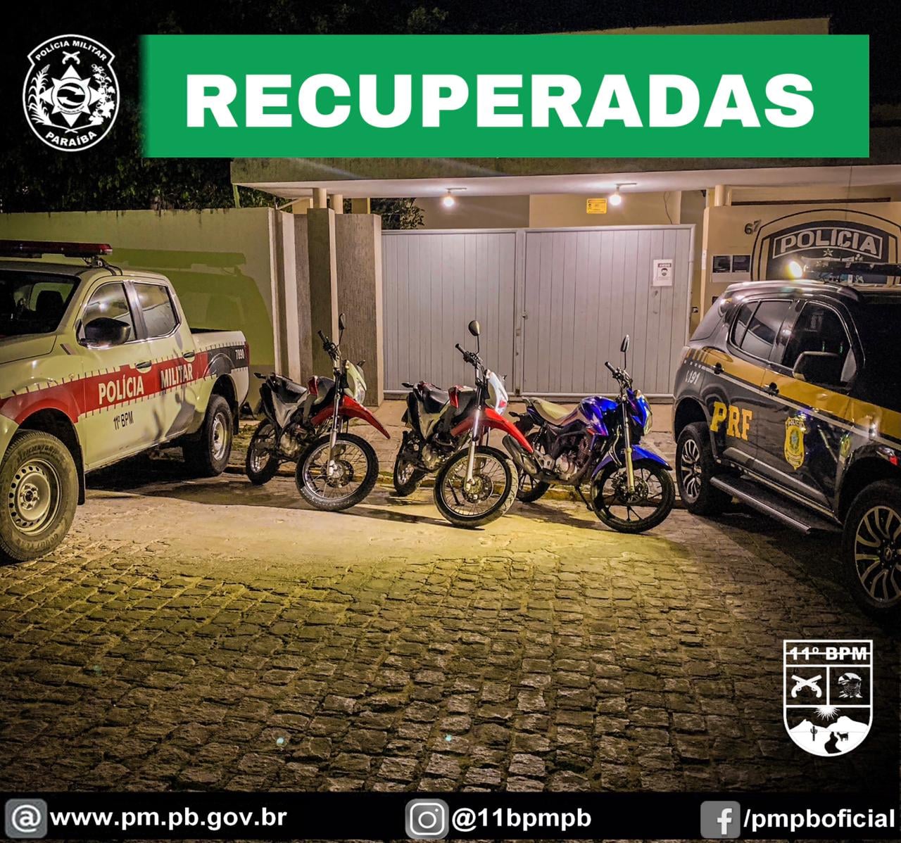 Operação conjunta apreende três motocicletas clonadas no centro de Monteiro