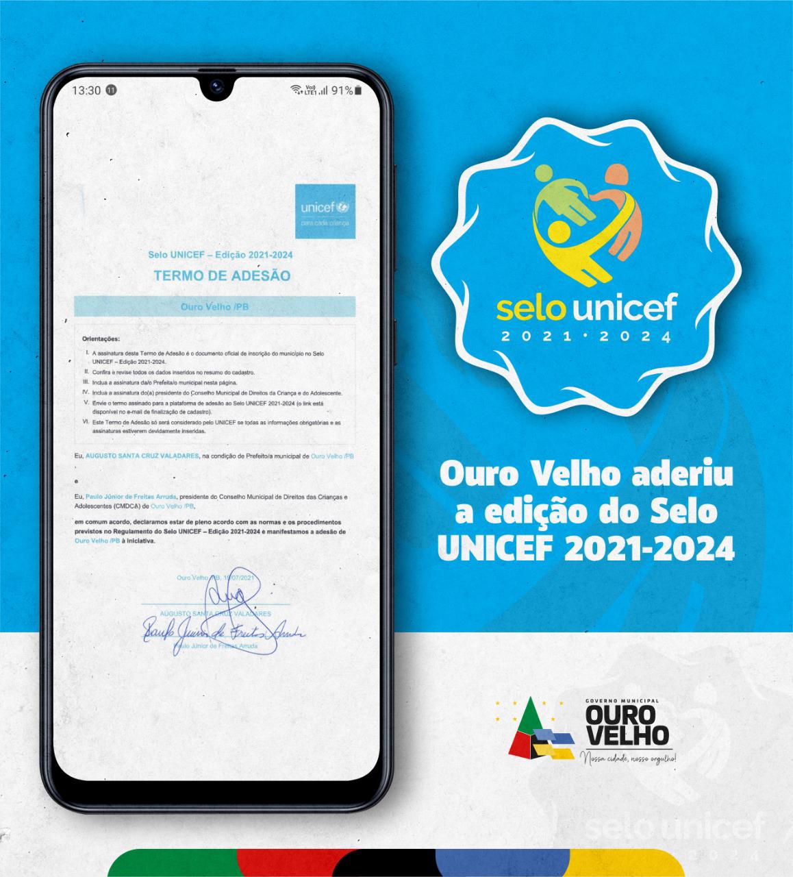 Prefeito de Ouro Velho assina termo de adesão ao Selo Unicef