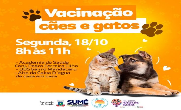 Calendário de vacinação contra raiva animal em Sumé