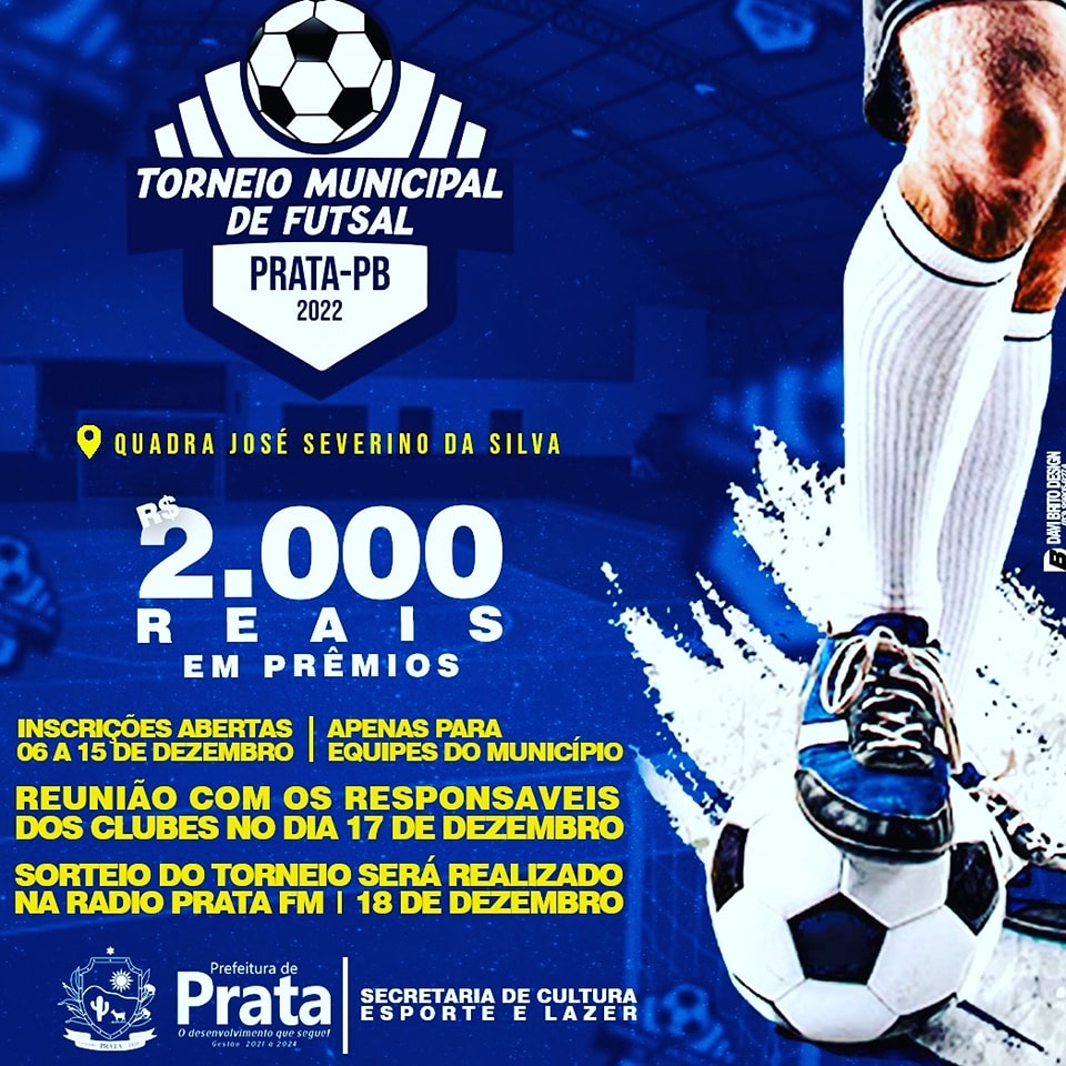 Abertas as inscrições para o Torneio Municipal de Futsal de Prata