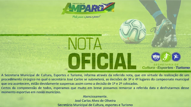 Final do Campeonato Municipal de Futebol de Amparo foi adiada para o dia 05 de Fevereiro