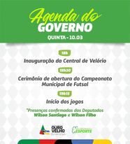 Ouro Velho: prefeito Dr. Augusto Valadares anuncia entrega da Central de Velório e abertura do Campeonato Municipal de Futsal