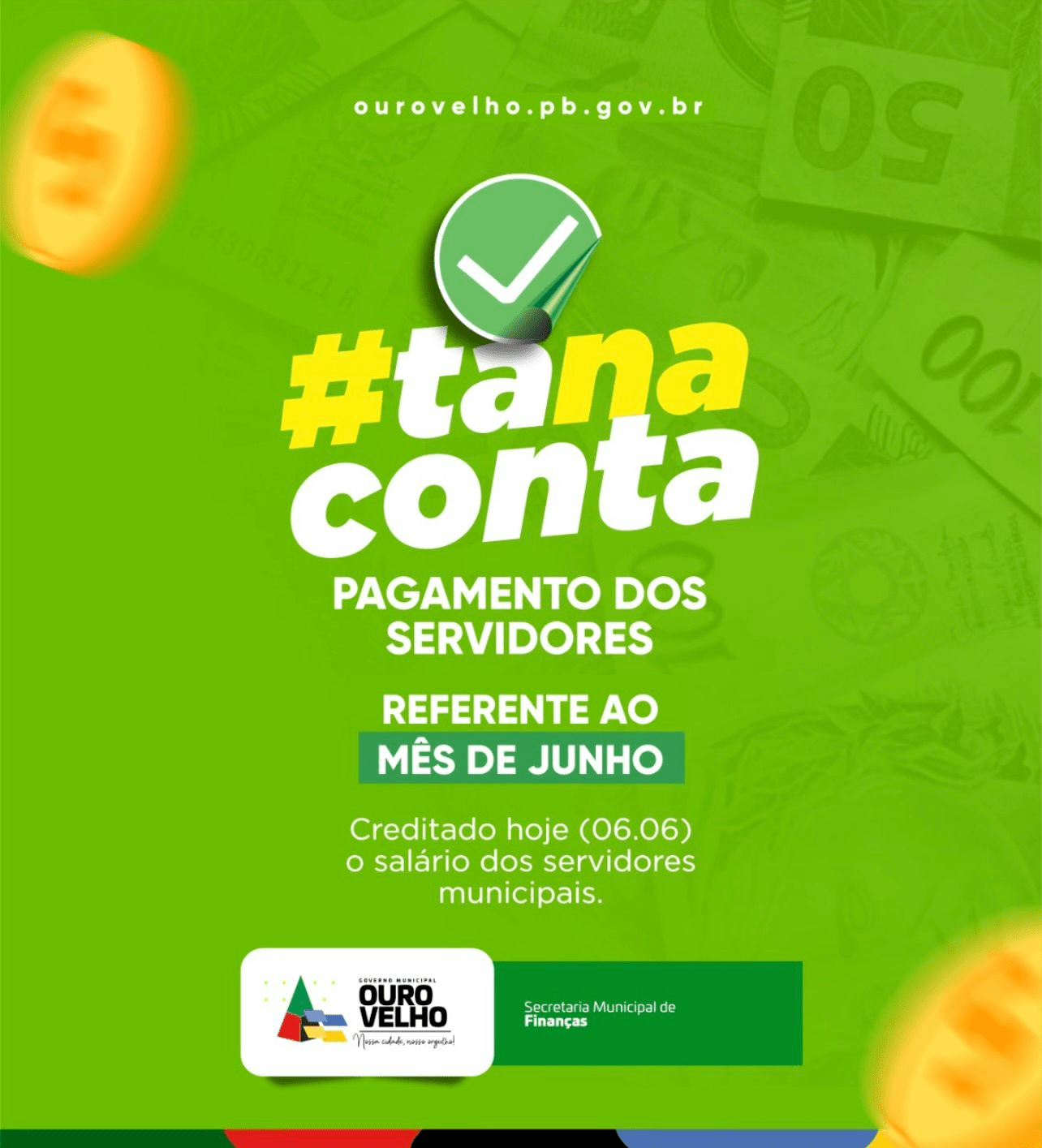 Prefeitura de Ouro Velho antecipa pagamento dos servidores municipais