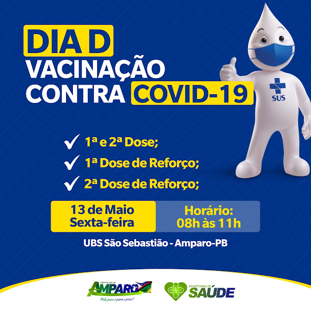 Secretaria de Saúde de Amparo realiza dia D de vacinação contra Covid-19 nessa sexta-feira