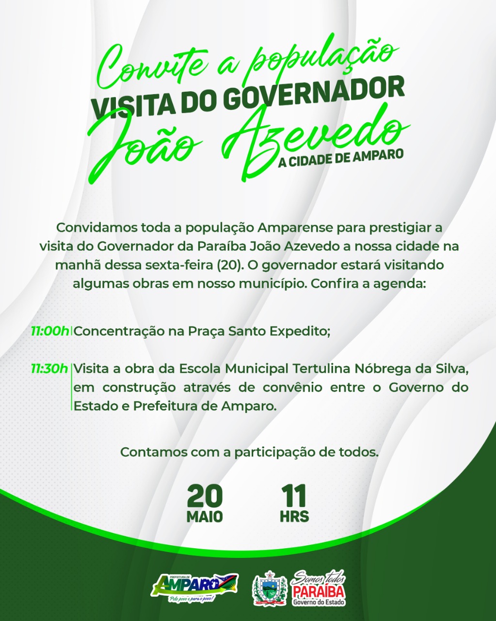 Governador visita Amparo nesta sexta-feira (20)