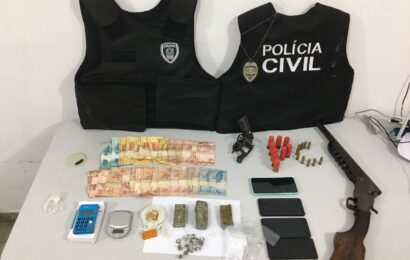 Após denúncia, Polícia Civil prende homem com drogas e armas em cidade do Cariri