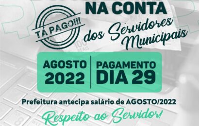 Prefeitura de Camalaú antecipa pagamento dos servidores municipais