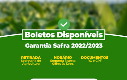 Boletos do Garantia Safra já estão disponíveis para os agricultores Amparenses