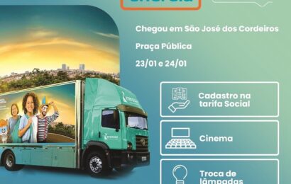 Caminhão da Energisa chega em São José dos Cordeiros para oferecer serviços gratuitos