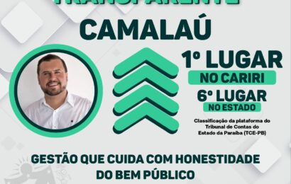 Camalaú é reconhecida como a cidade mais transparente do Cariri paraibano e prefeito comemora resultado: “Apesar de tudo o que vivenciamos, nossa gestão deu a volta por cima”