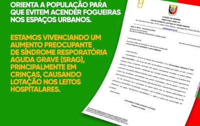 Prefeitura de São José dos Cordeiros emite orientação para a população evitar acender fogueiras em espaços urbanos