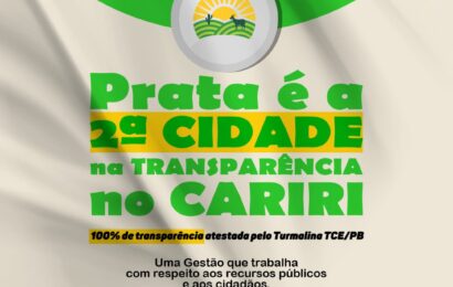 Município de Prata fica em 2º lugar no Cariri e 12º na Paraíba em transparência pública