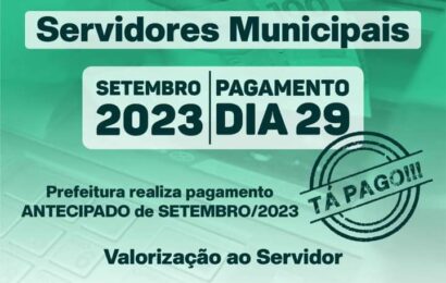 Prefeitura de Camalaú anuncia pagamento dos servidores referente ao mês de setembro