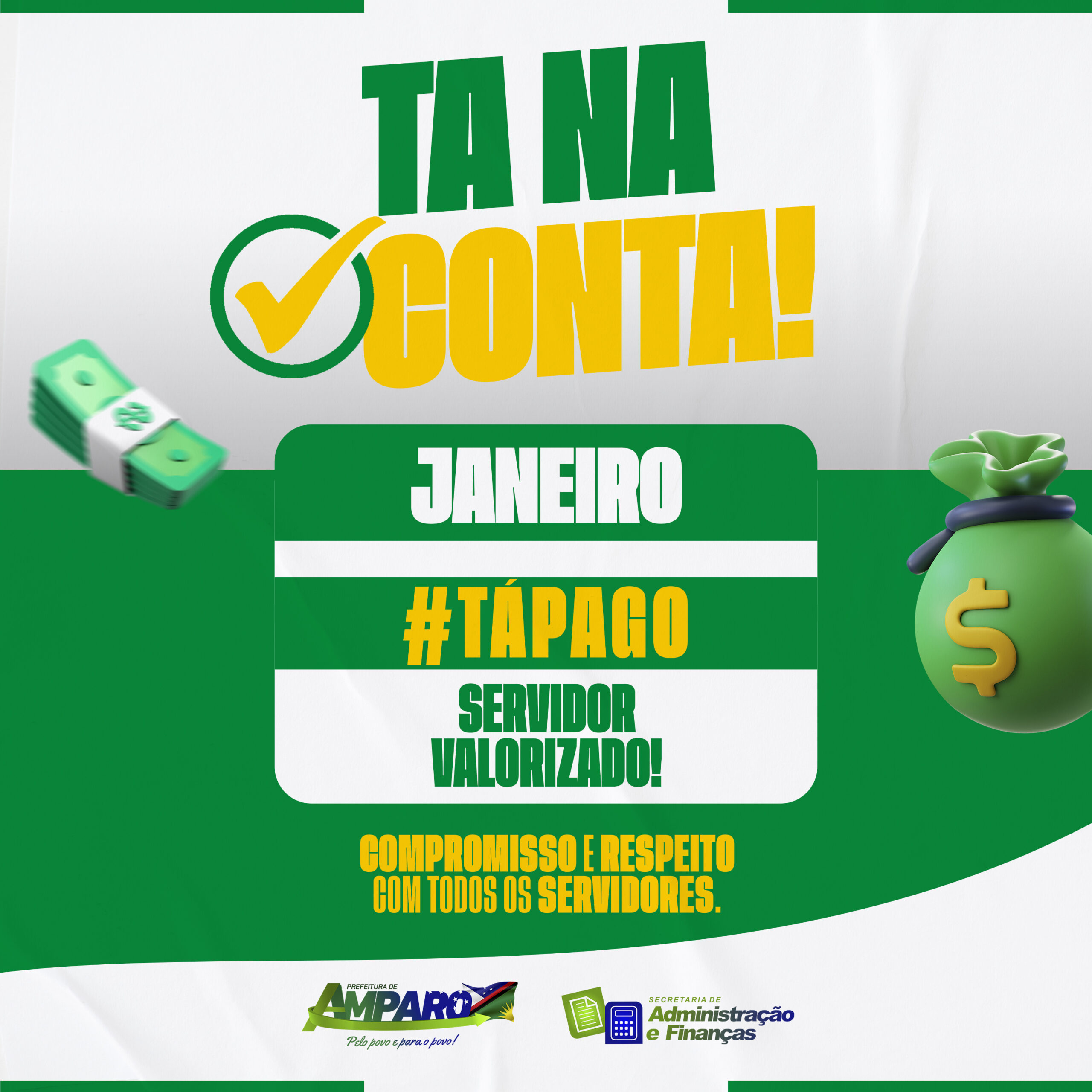 Prefeitura de Amparo realizou pagamento dos servidores municipais referente ao mês de janeiro