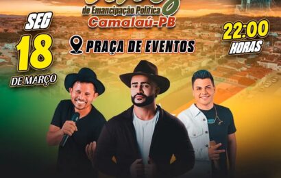 Prefeitura de Camalaú divulga atrações da festa de Emancipação Política; confira