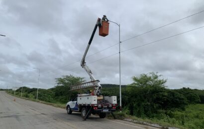 Prefeitura de Amparo realizou substituição de luminárias do sistema de iluminação da via PB-248 sentido Ouro Velho