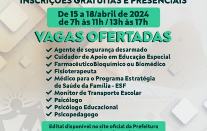 Prefeitura de Camalaú anuncia prorrogação de inscrições do processo seletivo para até esta sexta-feira