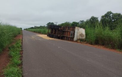 Motorista caririzeiro sofre acidente com carreta de soja no estado do Piauí