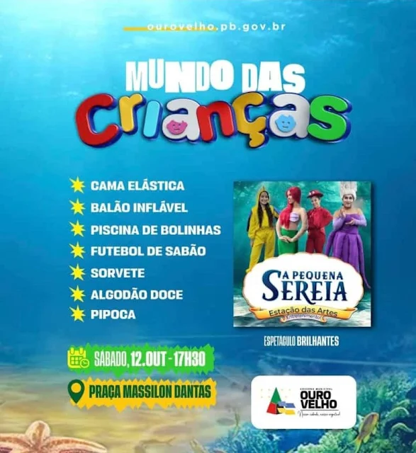 “Mundo das Crianças” Prefeitura de Ouro Velho, celebra Dia das Crianças na Praça Massilon Dantas