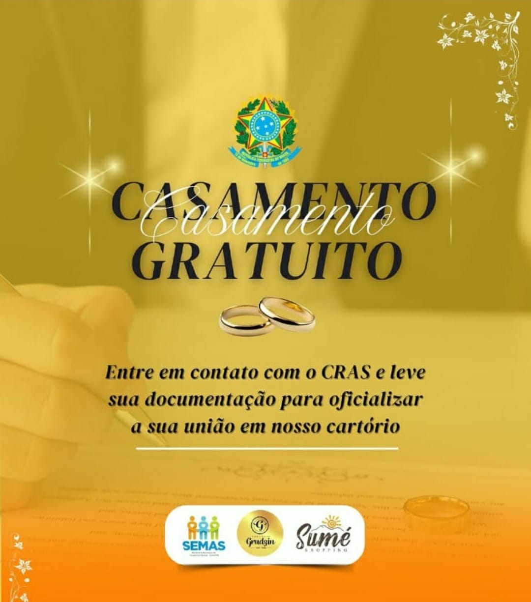 Casamento civil é ofertado em Sumé de forma gratuita