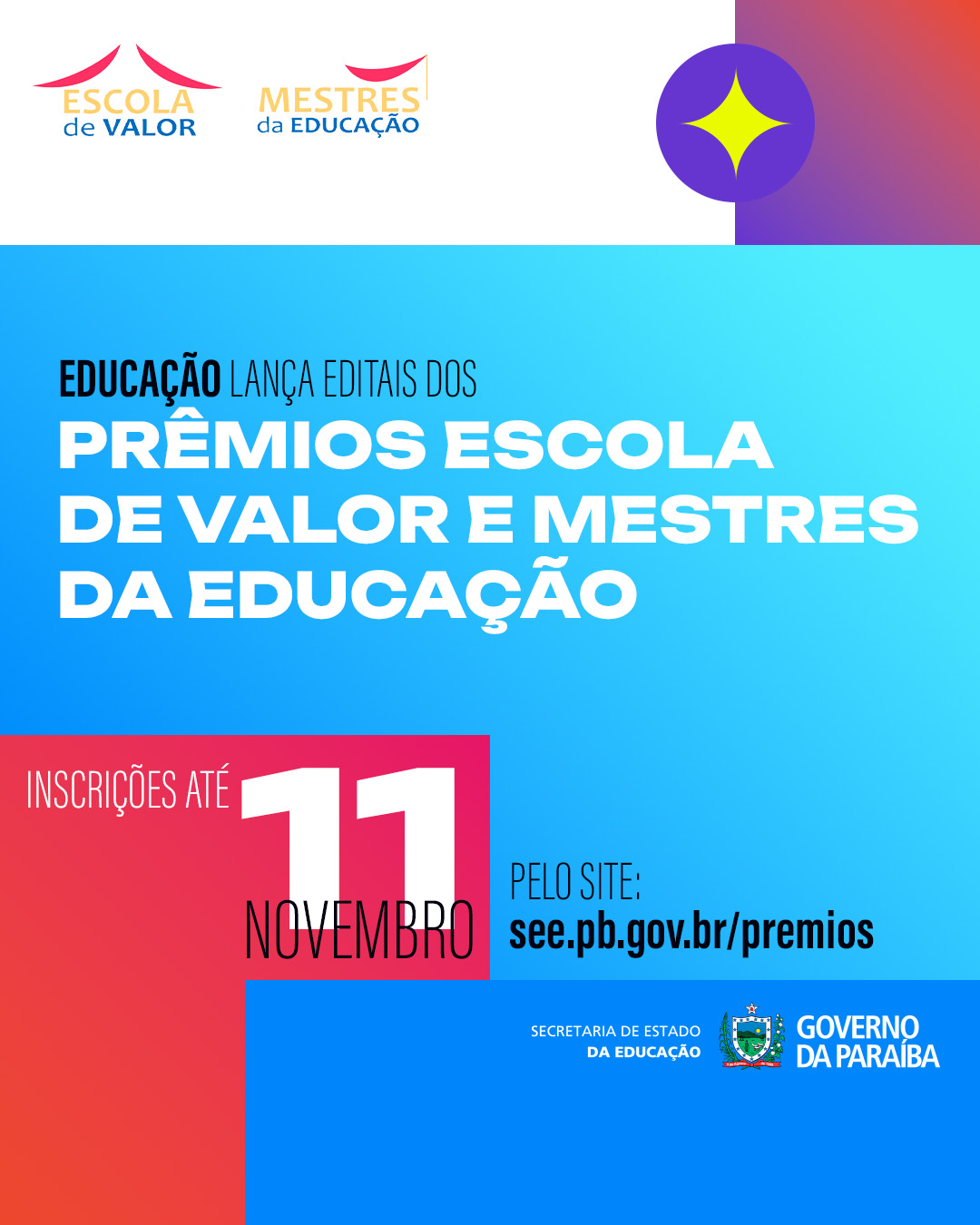 Governo do Estado lança editais dos prêmios Escola de Valor e Mestres da Educação com novidades para 2024