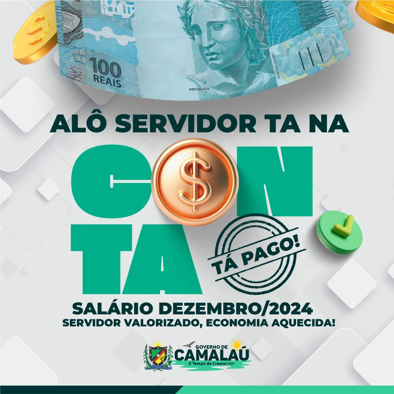 Prefeitura de Camalaú encerra o ano com pagamento em dia dos servidores municipais