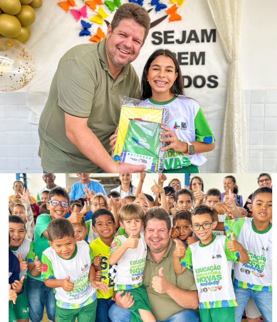 Prefeito Dr. Júnior acompanha volta às aulas e entrega kits escolares em Ouro Velho