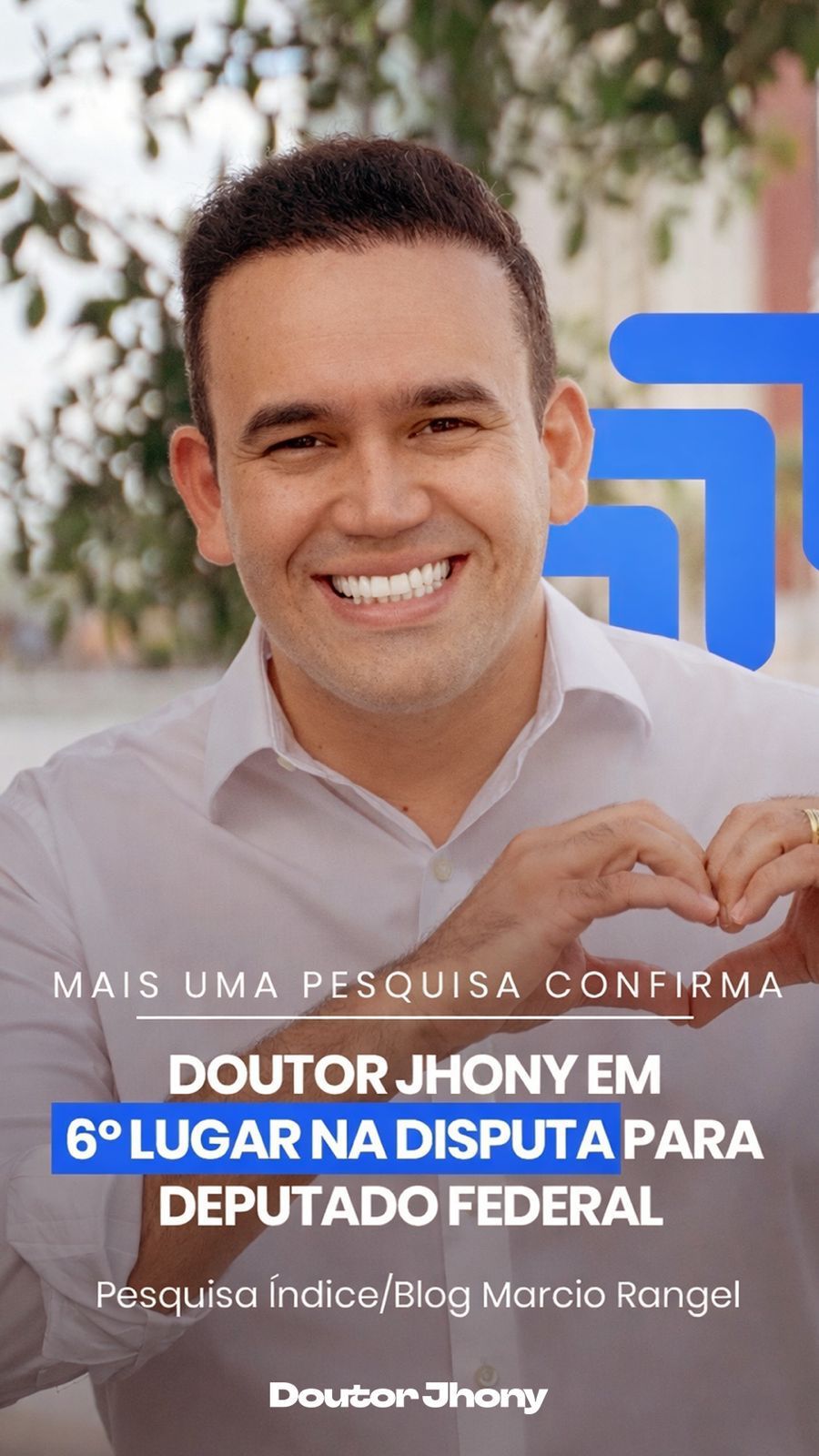 Mais uma pesquisa confirma: Doutor Jhony aparece em 6º lugar na disputa para deputado federal