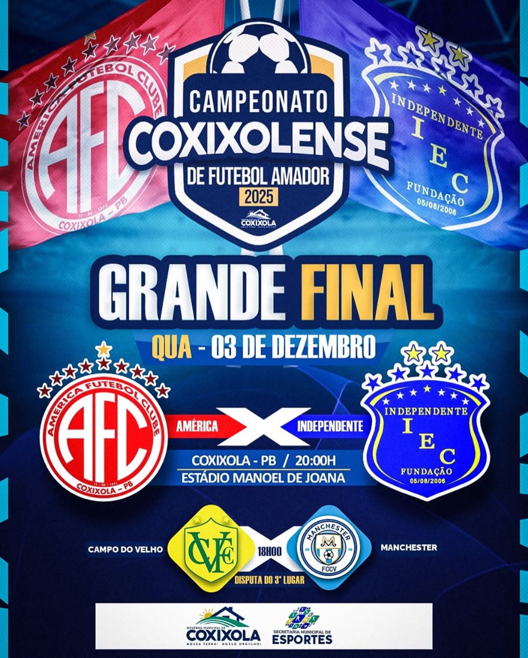 América e Independente fazem final Imperdível do Campeonato Coxixolense nesta quarta-feira