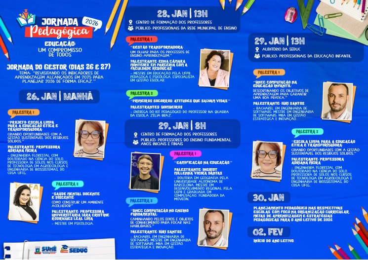 Prefeitura de Sumé inicia a Jornada Pedagógica 2026 com programação formativa para educadores
