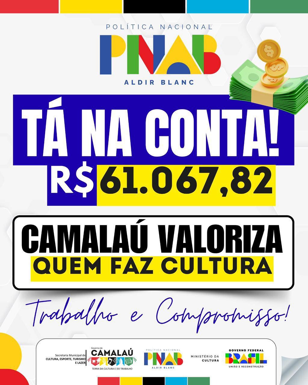 Prefeitura de Camalaú recebe mais de R$ 61 mil da Política Nacional Aldir Blanc e reforça apoio à cultura local