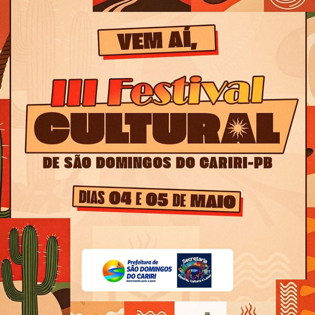 III Festival Cultural de São Domingos do Cariri será realizado nos dias 04 e 05 de maio