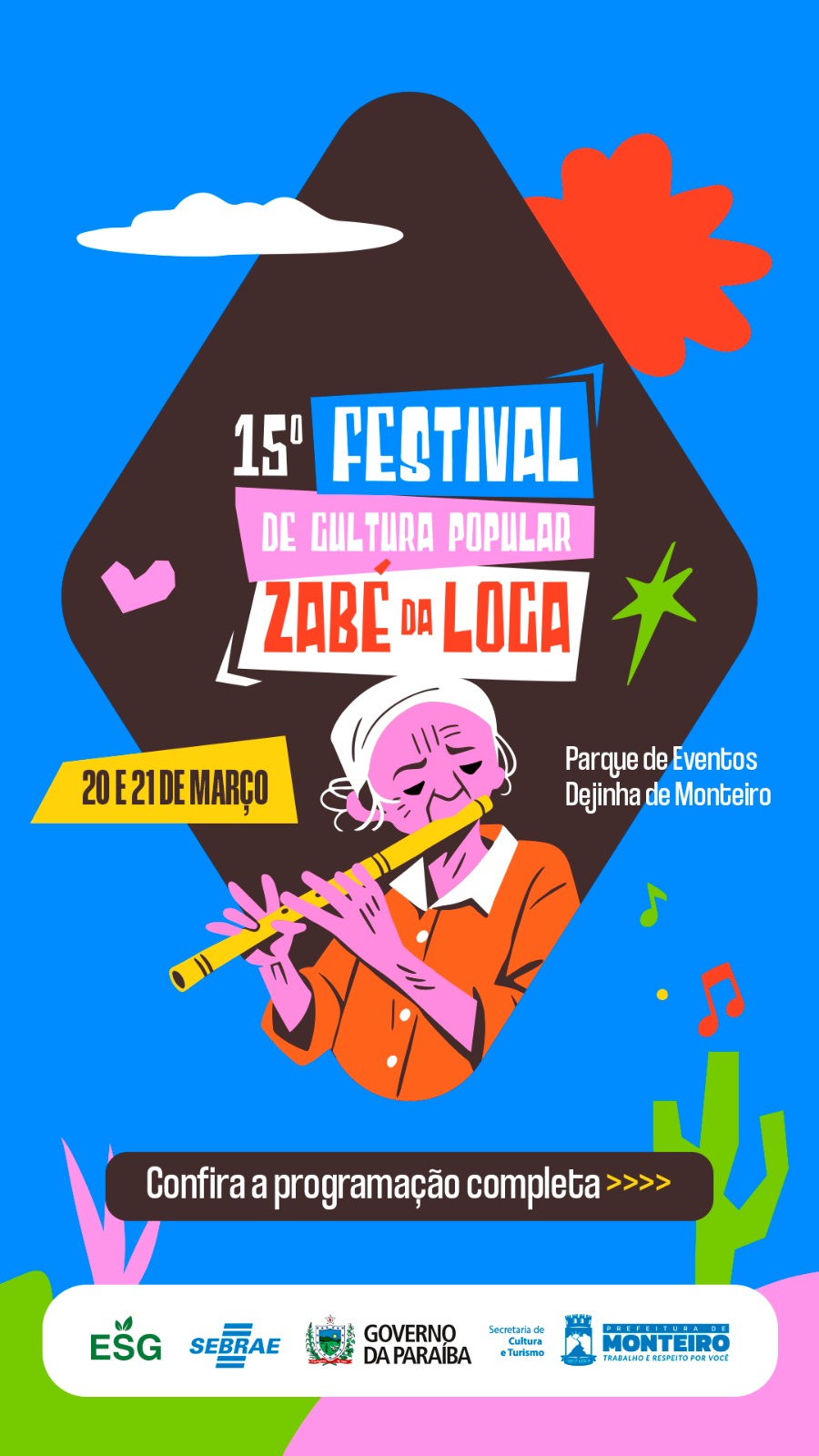Secult de Monteiro inclui novas atrações no 15º Festival de Cultura Popular Zabé da Loca; confira