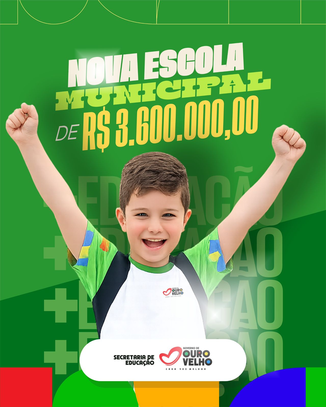 Prefeito de Ouro Velho, Dr. Júnior, anuncia licitação para escola no valor de R$ 3,6 milhões