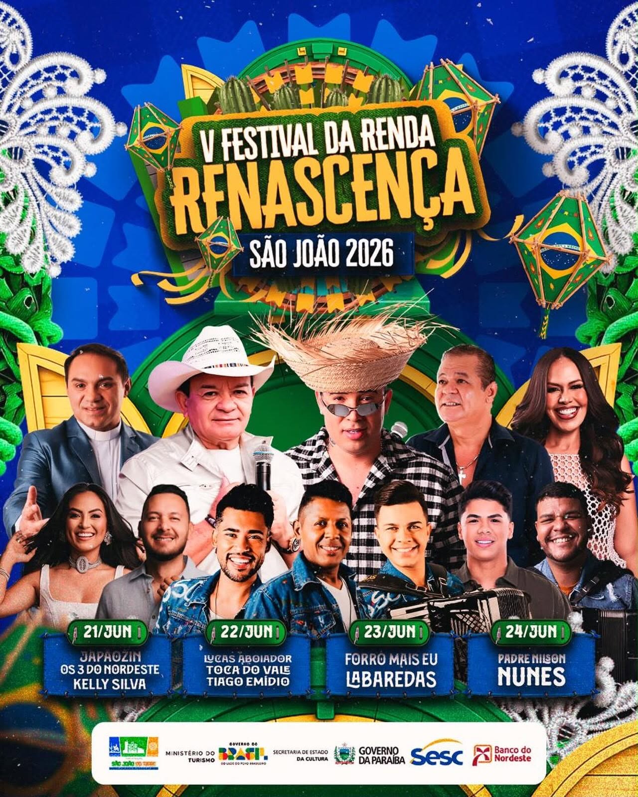 Prefeitura de São João do Tigre divulga programação completa do V Festival da Renda Renascença 2026
