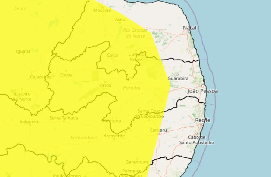 Baixa umidade do ar: Inmet emite alerta para 138 cidades da Paraíba